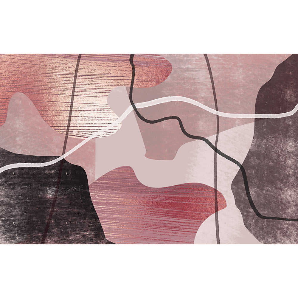 Abstract painting pink mountain sky