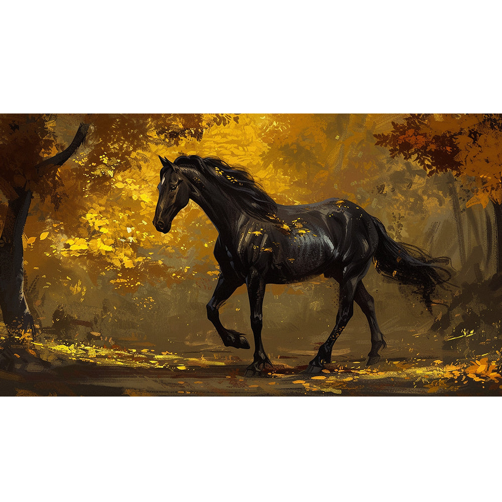 Black horses alone artwork